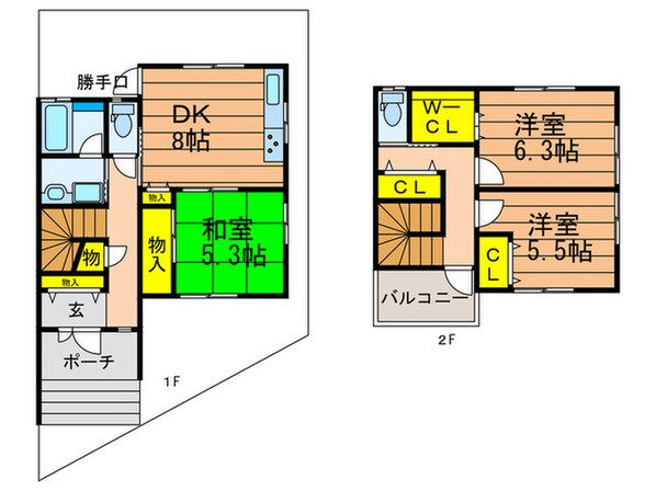 くずは中町テラスハウスの物件間取画像